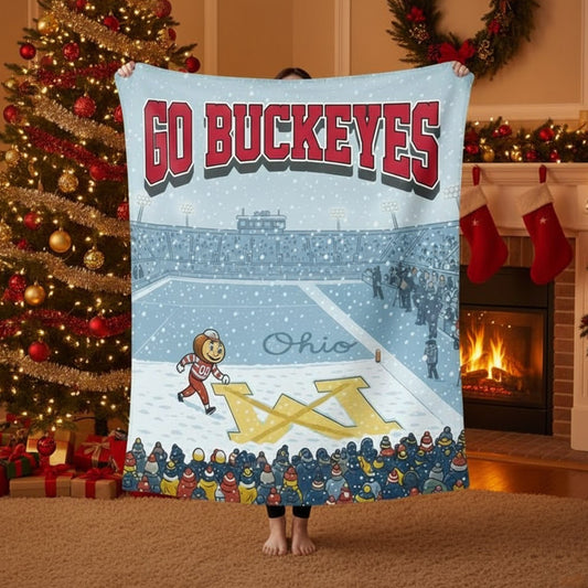 CozyPerks™ Ohio Go Buckeyes Fleece Blanket