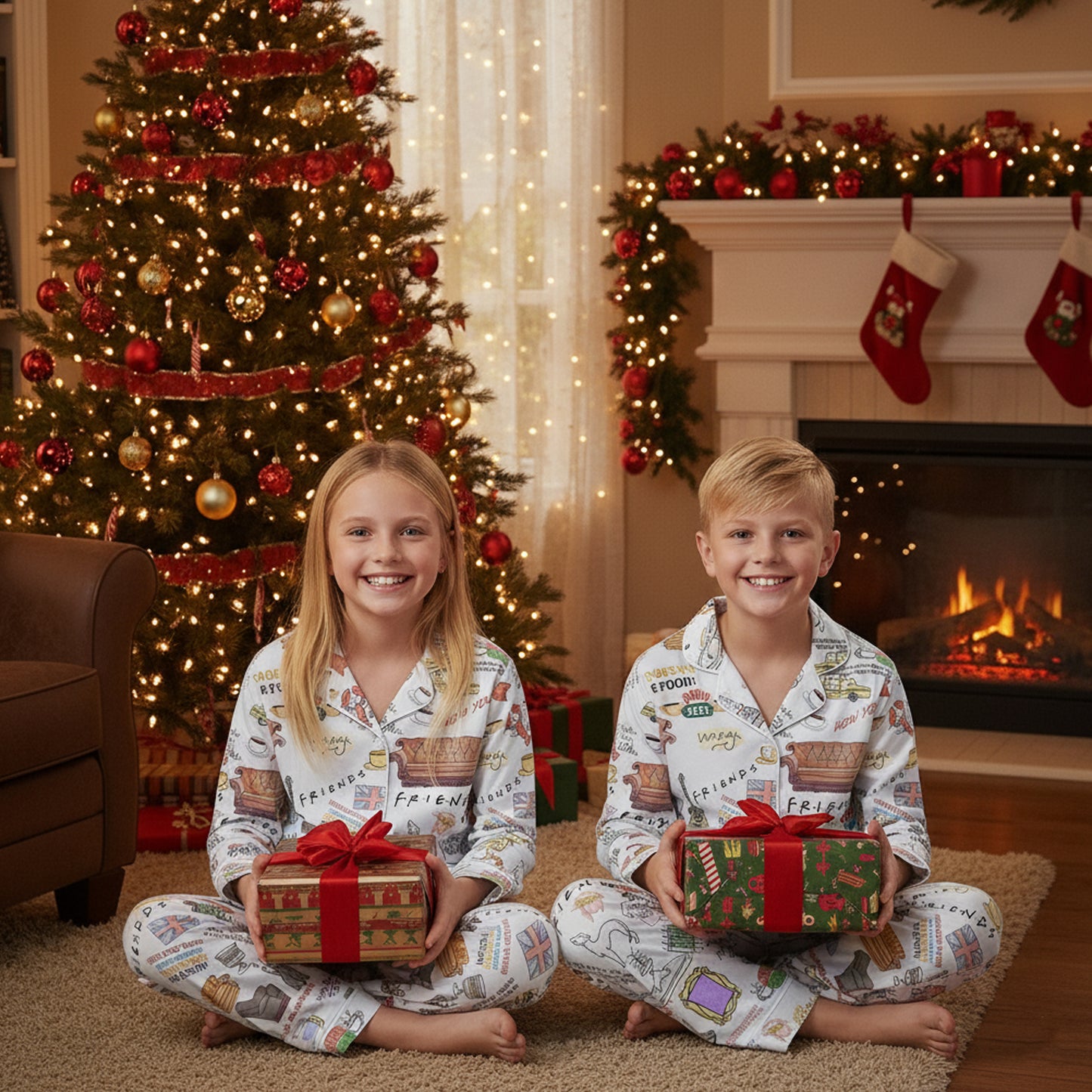 CozyPerks™ Friends Movie Pajamas Set Christmas for Family
