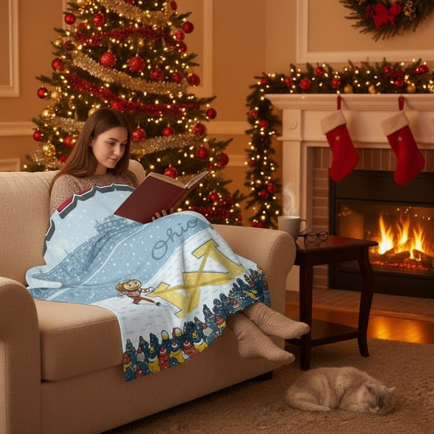 CozyPerks™ Ohio Go Buckeyes Fleece Blanket