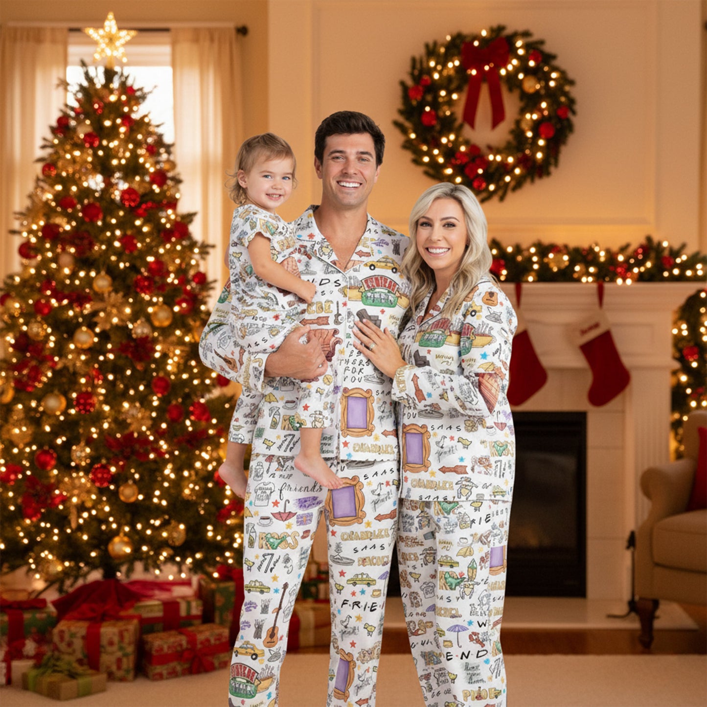 CozyPerks™ Friends Series Pajamas Set Christmas for Family