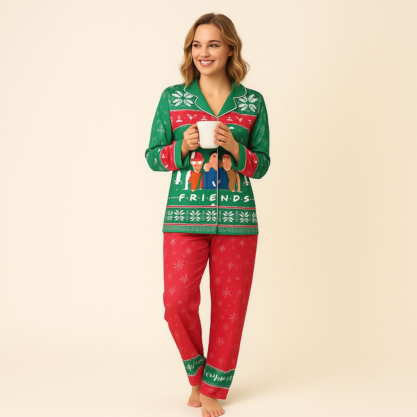 CozyPerks™ Friends Movie Holiday Pajamas, Cozy Sitcom Sleepwear