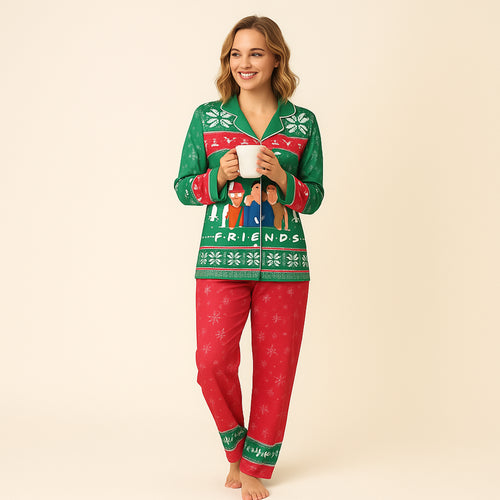 CozyPerks™ Friends Movie Holiday Pajamas, Cozy Sitcom Sleepwear