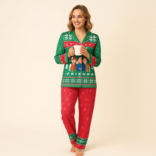 CozyPerks™ Friends Movie Holiday Pajamas, Cozy Sitcom Sleepwear