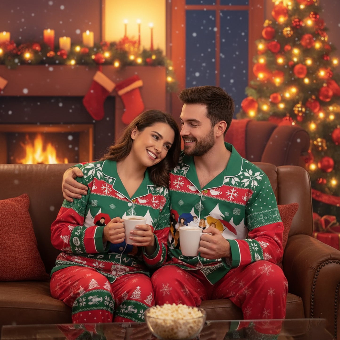 CozyPerks™ Friends Movie Holiday Pajamas, Cozy Sitcom Sleepwear