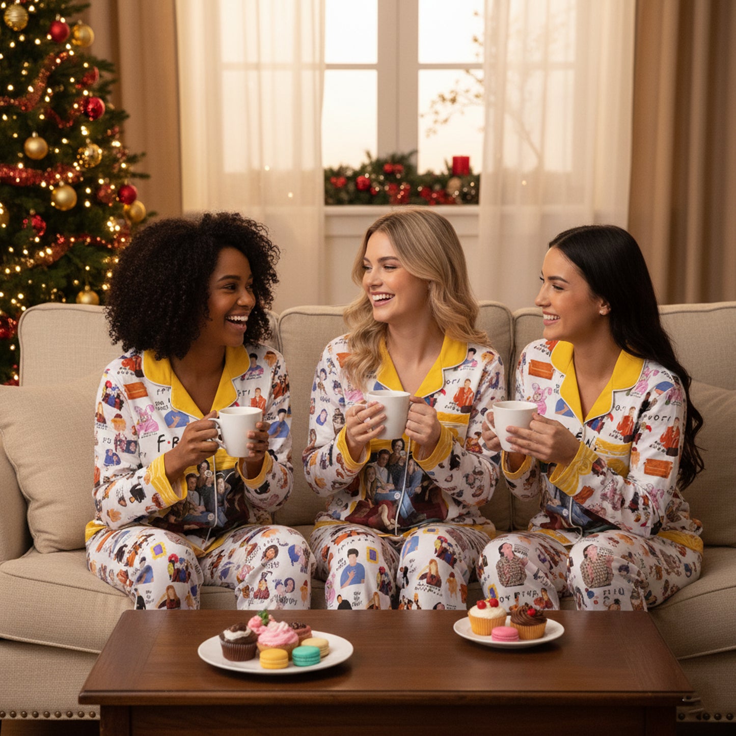 CozyPerks™ Vintage 90S Movie Friends Pajamas, Friends Movie Sleepwear For Family