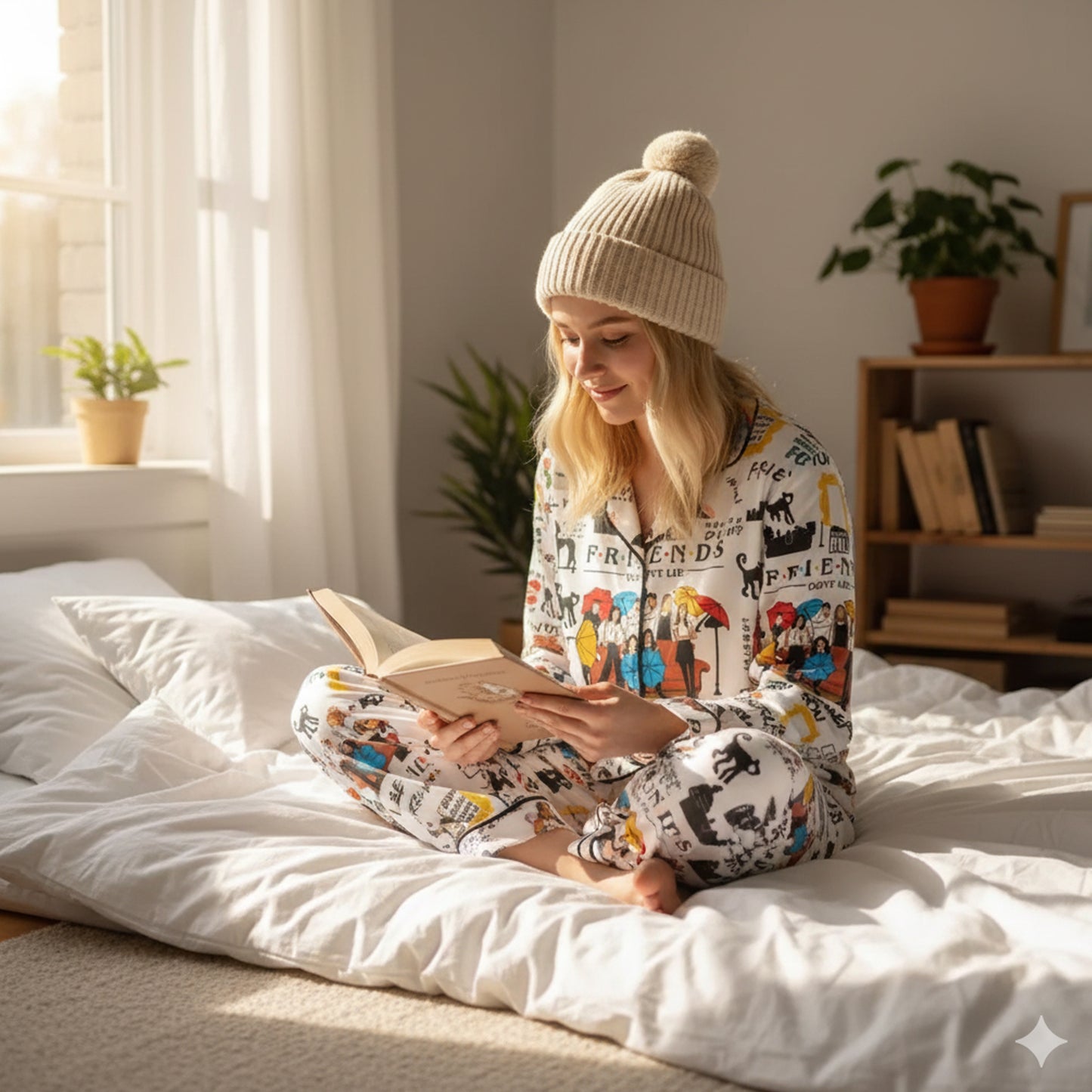 CozyPerks™ Friends Satin Pajamas Set Christmas for Family