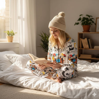 CozyPerks™ Friends Satin Pajamas Set Christmas for Family