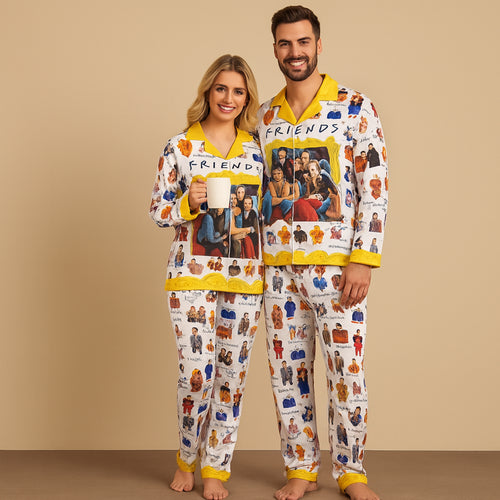 CozyPerks™ Vintage 90S Movie Friends Pajamas, Friends Movie Sleepwear For Family