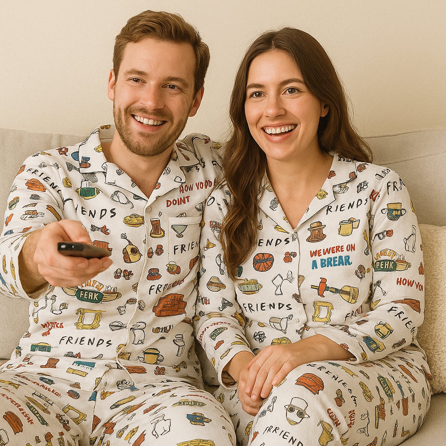 CozyPerks™ Friends Pajamas Set For Kids And Adults