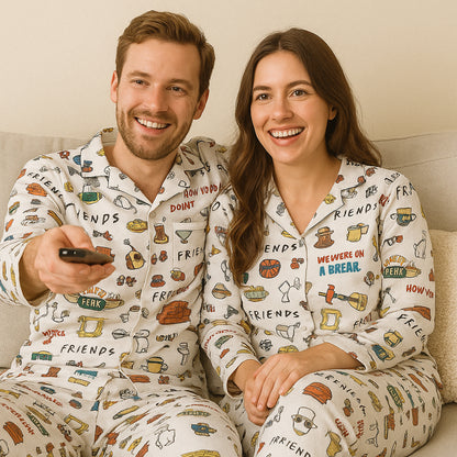 CozyPerks™ Friends Pajamas Set For Kids And Adults