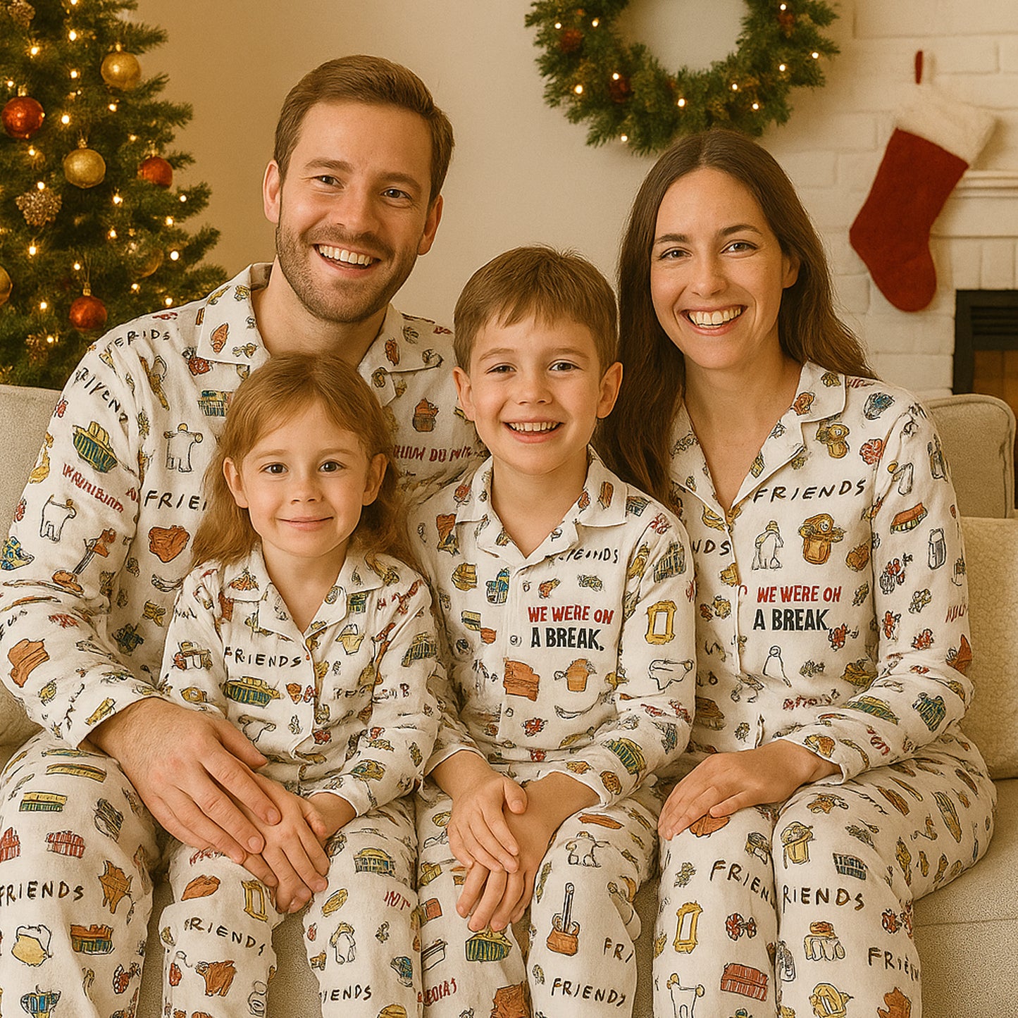 CozyPerks™ Friends Pajamas Set For Kids And Adults
