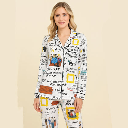 CozyPerks™ Friends Satin Pajamas Set Christmas for Family