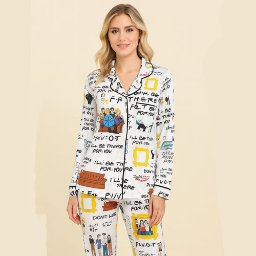 CozyPerks™ Friends Satin Pajamas Set Christmas for Family